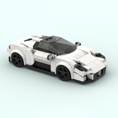 MOC Building Blocks Classic Speed Racing Eight Grid Car Model Assembly Boy's Toy