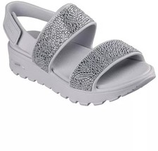 Skechers Women's Foamies: Arch Fit Footsteps Elegance Platform Sandals Gray 8