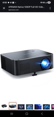 Apeman LC650 Projector 4K 1080P Office Projector Home Theater Video Projector US