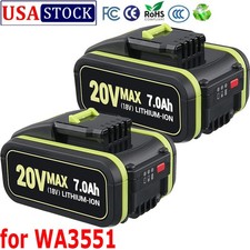 2X 7.0Ah 20V Lithium Battery Replacement for WA3551 WA3551.1 WA3553.2 For Worx
