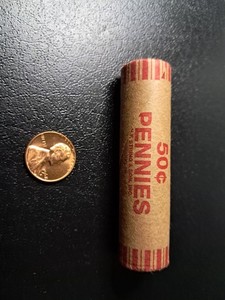 Lincoln Wheat Cent Pennies Roll 50¢ Bank Wrapped Copper Business Strike.