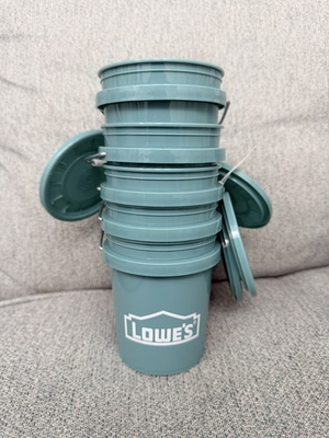 #ad Lot of 5 Harder To Find Viral Lowe#x27;s Teal 0.42 Qt BPA Free Mini Bucket w Lid $40.00