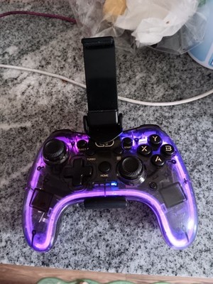 Wireless Gaming Controller Clear, Bluetooth Multi-Platform, Lights