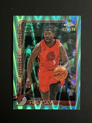 Jrue Holiday 2025 Topps Chrome Aqua Raywave Refractor /199 #46