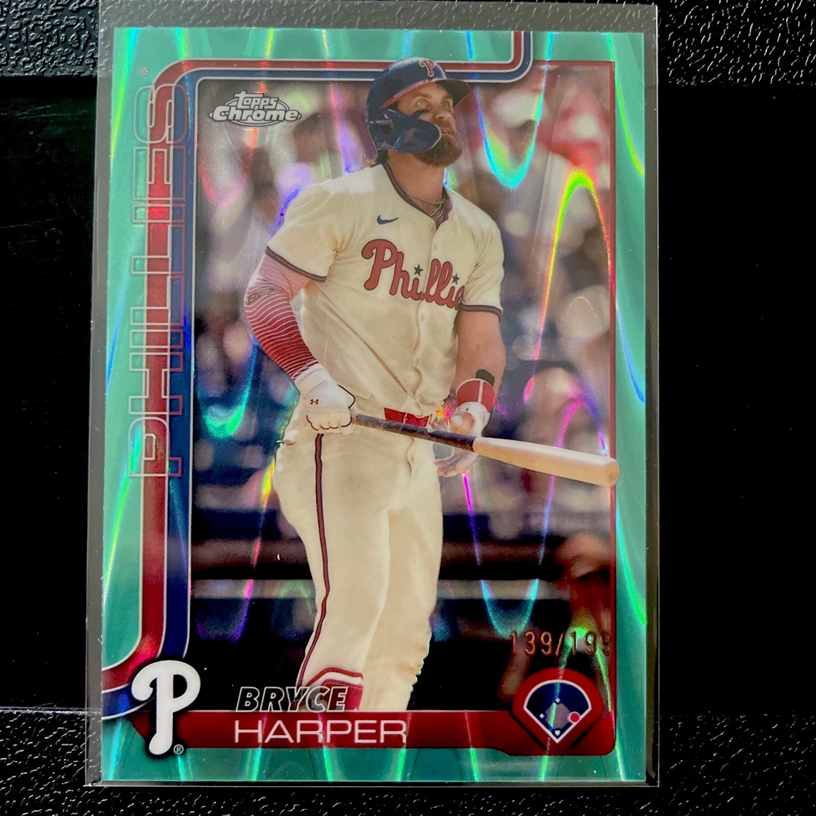2025 Topps Chrome - Bryce Harper #150 Aqua Refractor /199