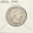 1909-S Silver Barber Half Dollar Fine Condition Low Mintage Key Date