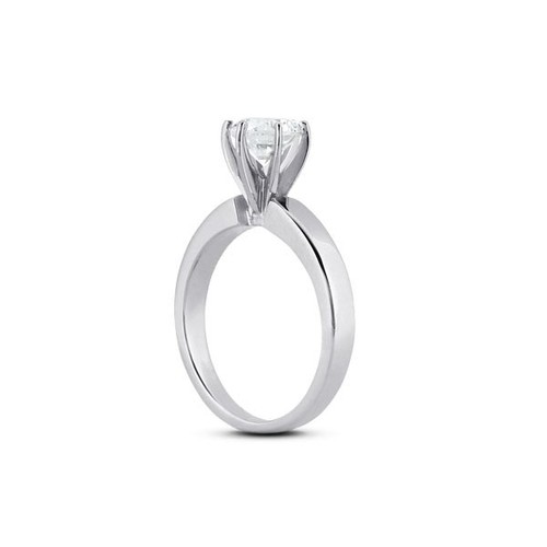 Anillo de compromiso solitario clásico de 18 k con diamantes naturales redondos de 1 3/4 quilates F VS2 - Imagen 2 de 9