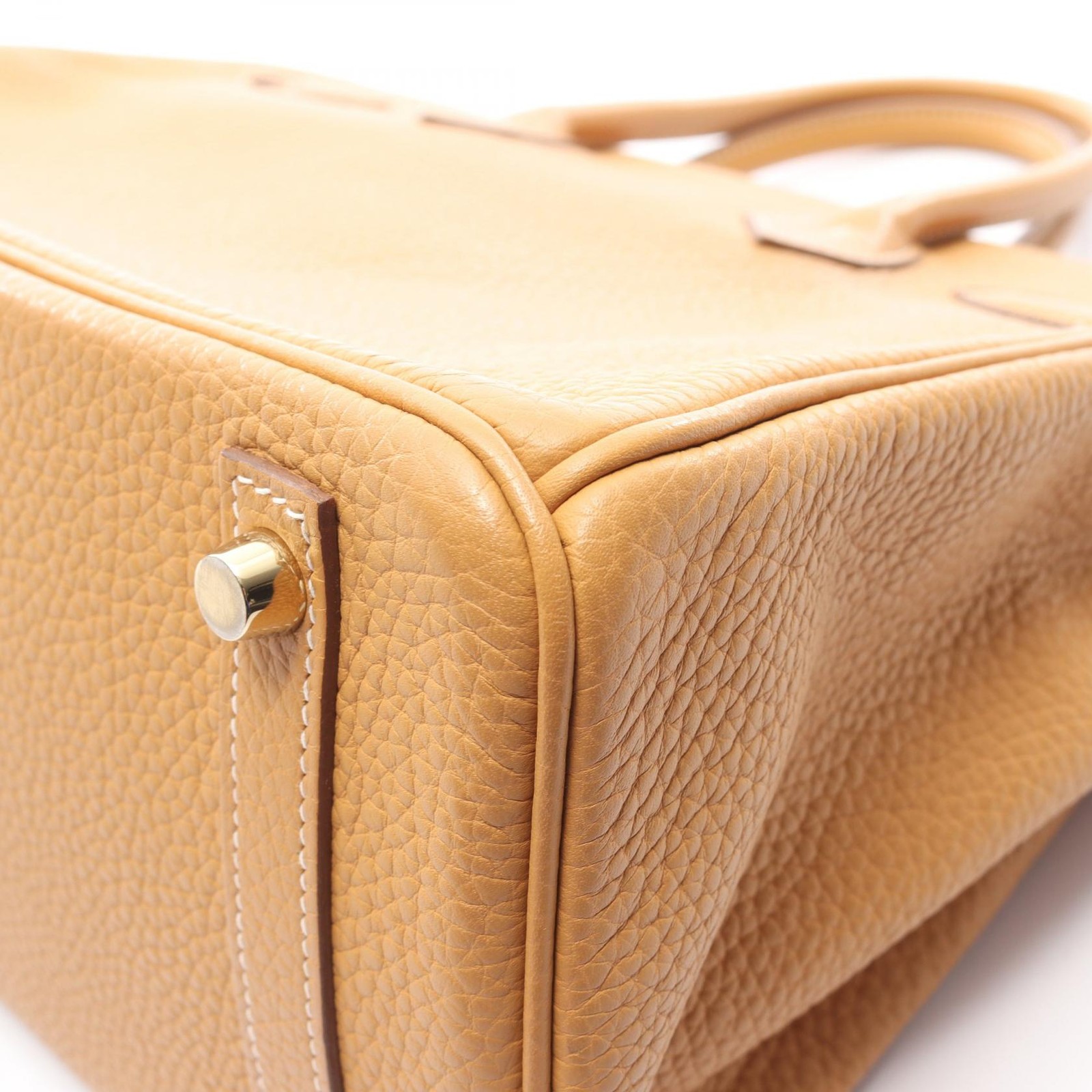 HERMES Birkin 30 Handbag R Taurillon Clemence Natural sable GHW Used Women thumbnail 8