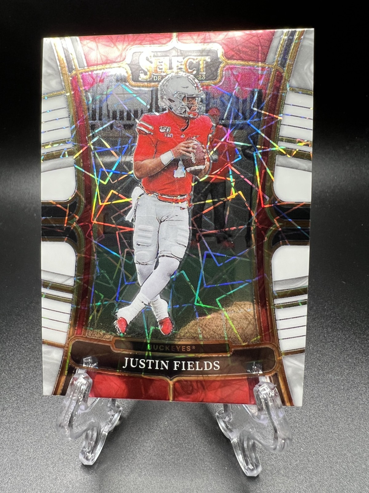 2023 Panini Select Draft Picks - Concourse Justin Fields #38 White Lazer Prizm