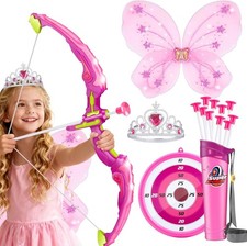 Kids Bow and Arrow Set Toys for Girls, LED Light Up Archery Bow Set ...