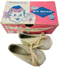 WEE WALKER BABY SHOES SIZE 0 LACE UP WHITE LEATHER 1951 STYLE 2020 HI w/ BOX