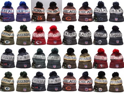 Unisex Adults American Ball Cuffed Knit Hat With Pom Fleece lined 23B
