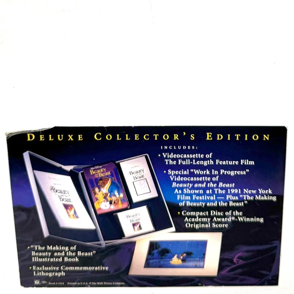 Walt Disney Beauty and the Beast Deluxe Collector's Edition VHS Box Set, 1992 - Image 4 of 4