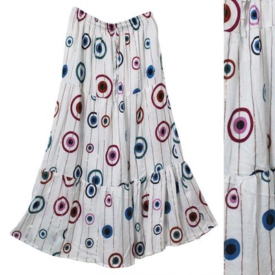 Indian Ethnic Summer Lurex Maxi Skirt For Women Hippie Retro Boho Falda Gypsy