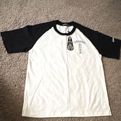 Chrome Hearts Men's Black/White Raglan Graphic Logo Crew Neck T-Shirt Size S