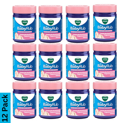 Vicks BabyRub Vapor Ointment 1.76oz / 50ml Aloe Vera Coconut Oil Pack of 12