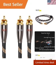 RCA Y Splitter Cable 1 Male to 2 Male Subwoofer Cord, BG Series Ultra-high Pu...