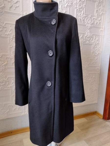 Women Loro Piana Coat Black Wool 38 / M / 46 #MCXQ