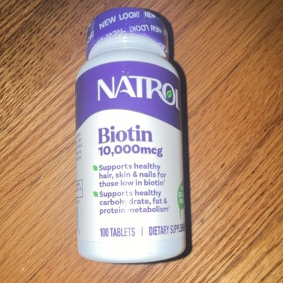 Natrol Biotin 10,000mcg 100 Tablets Hair Skin Nail Metabolism Support