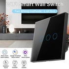 1/2/3/4 Gang Tuya Smart 2.4G Wifi Touch Light Switch NO Neutral Wire Requiredlx