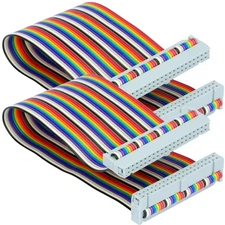 Ribbon Cable 40 Pin Female To Female 8 Inch GPIO For Raspberry Pi Display 2 PCS