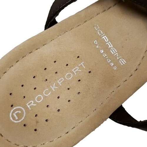 Rockport Adiprene by Adidas Wedge Sandal Straps Leather & Cork Brown Women's 9.5 - Picture 9 of 11