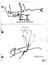 Steven Spielberg Drew Barrymore +1 Signed Autograph ET Movie Script Beckett COA