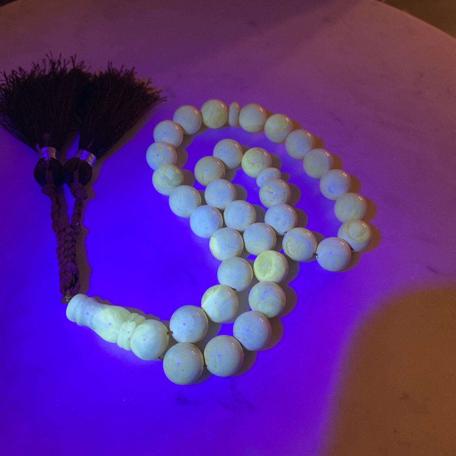 NATURAL AMBER PRAYER BEADS ISLAMIC MASBAHA Tasbih Sibha Rosary 33 Beads