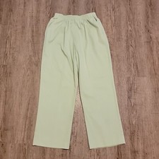 Alfred Dunner Pull On Pants  Sz 12P  Green  High Rise  27" Inseam