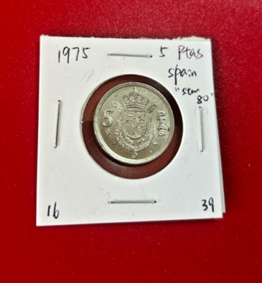 1975 25 PTAS SPAIN COIN STAR 80 - NICE WORLD COIN !!!