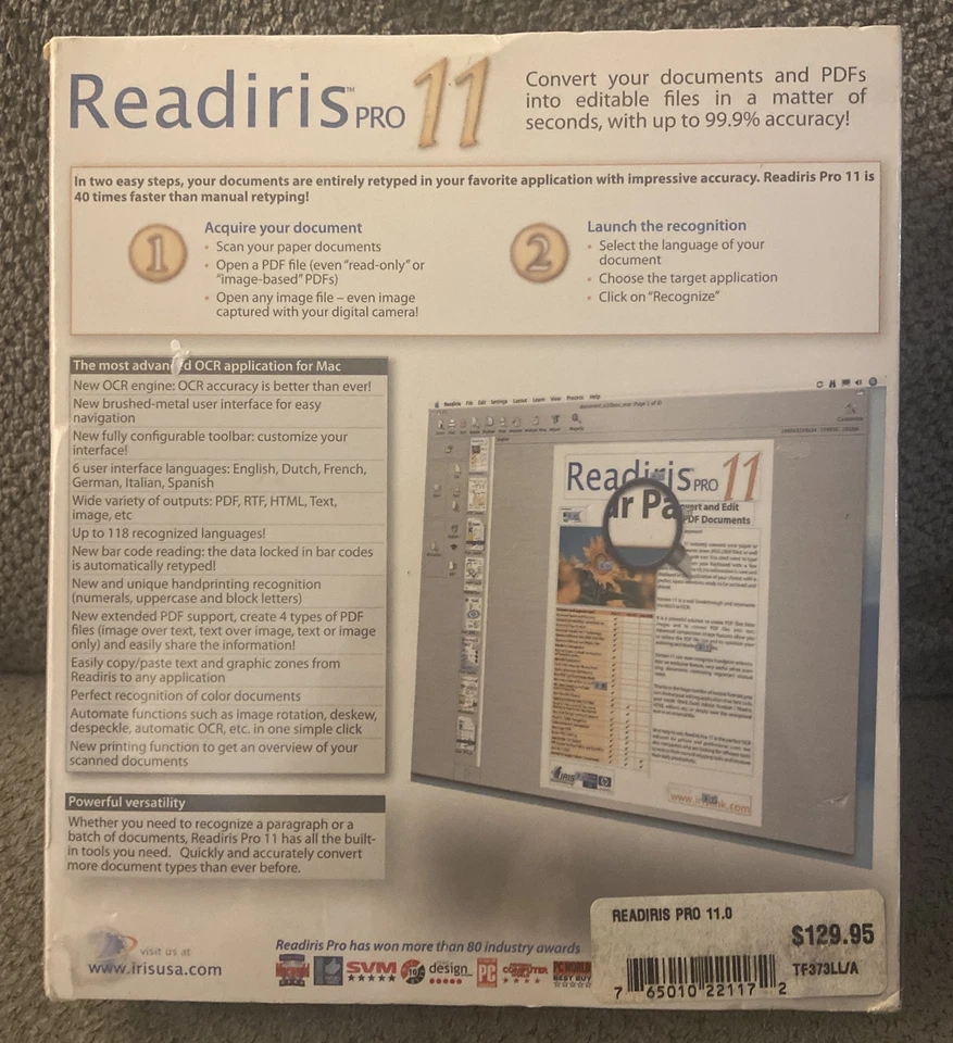 IRIS Readiris Pro 11, OCR Document to Text Recognition, Mac, Macintosh OS - Image 2 of 3