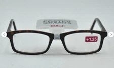 Foster Grant John TOR reading glasses rectangle tortoise +1.25, +3.25
