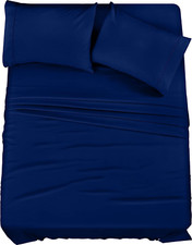 Juego De S banas Queen Size Azul Para Cama Sabanas Hotel 4 Piezas En Oferta Set