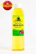 CAMELLIA SEED OIL UNREFINED ORGANIC VIRGIN PREMIUM COLD PRESSED FRESH PURE 8 OZ