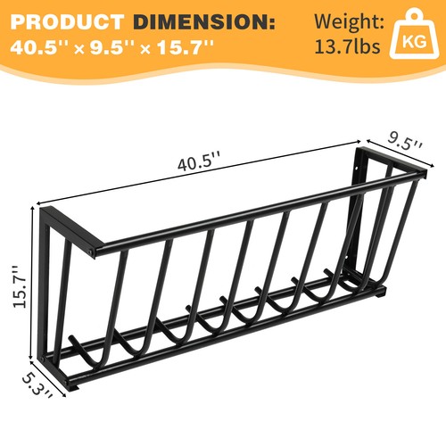 Heavy Duty Steel Feeder Wall Mount Goat Rack Multi Sided Livestock Black Indoor - Picture 6 of 13