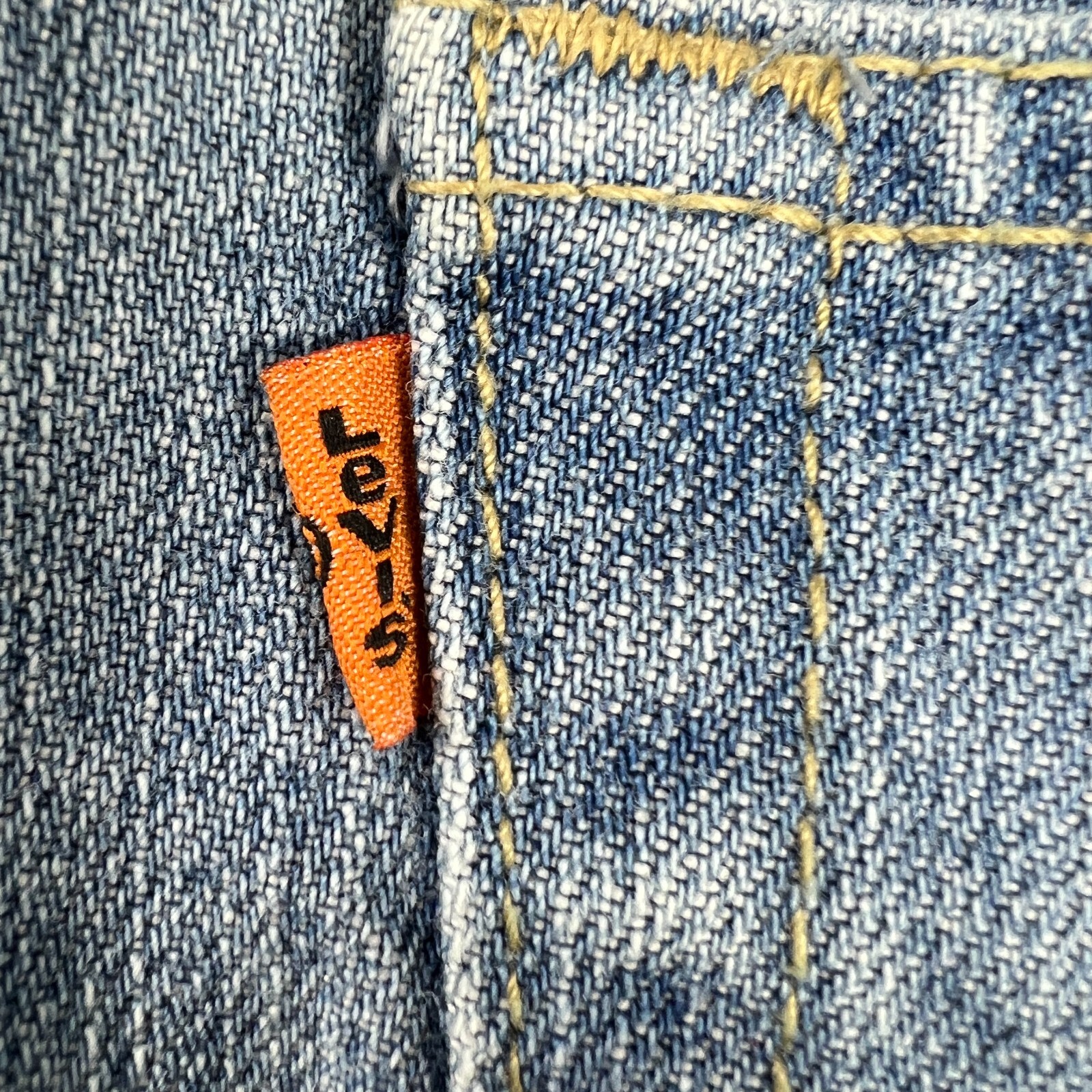Y2K Levi's LVC Jean Short Men 29* 615 Blue Cut Off Denim Orange Tab Jorts Tag 33