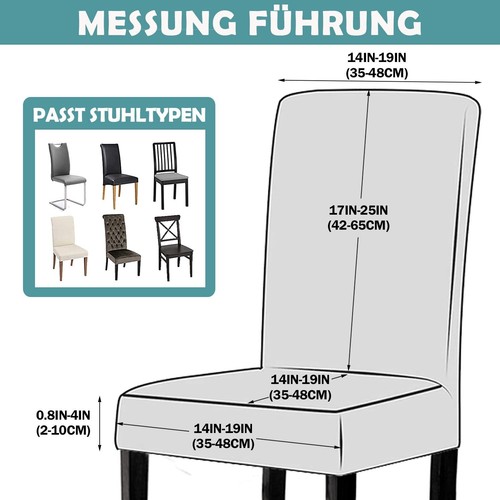 Stuhlhussen 4er SetStretch Stuhlüberzug Waschbar Stuhlbezug Elastische Abnehm... - Bild 2 von 7