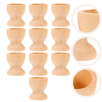  10 Pcs Egg Holding Cup Wooden Breakfast Eierablage Aus Holz Kind Eierständer