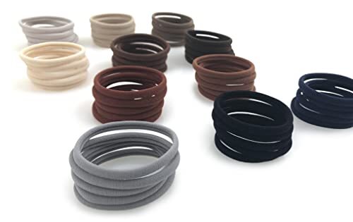 Seamless Hair Ties - - Skinny 6mm No Damage Ponytail Holders, 1.75 Dark Ginger - Picture 5 of 6