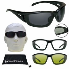 Motorcycle Wind Resistant Sunglasses Biker Foam Padded Day Night Riding Glasses