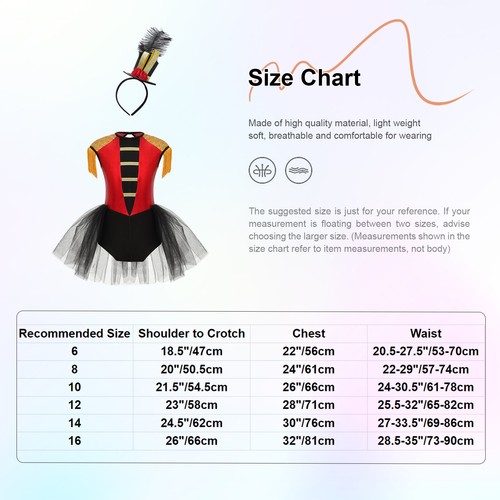 Kids Girls Costume Set Cosplay Halloween Outfit Ringmaster Performance Circus - Picture 12 of 38