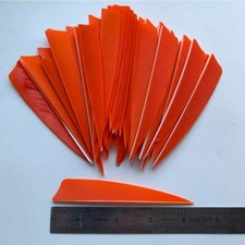 50PCS 4 Inch Orange Shield Fletches Fletching Vanes Feathers RW LW
