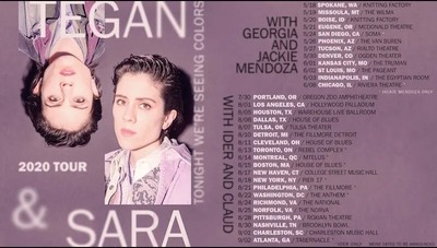Poster vintage 2020 - Tegan and Sara We're Seeing Colors 2020 Tour Poster