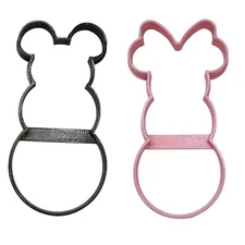MICKEY MINNIE MOUSE THEMED SNOWMEN OUTLINES SET OF 2 COOKIE CUTTERS USA PR1647