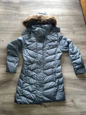 Marmot Varma Puffer Jacket Women Medium Blue Long 700 Fill Down BROKEN ZIPPER **