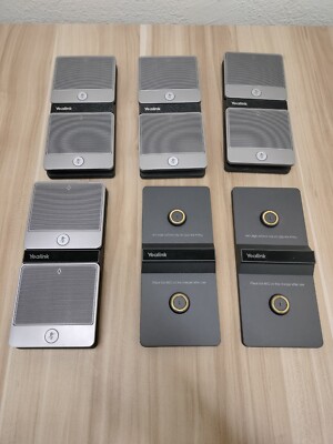 8x Yealink CPW90 CP Wireless Expansion Microphones & 6x Charging Base