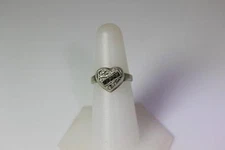Lovely Sterling Silver Sweetheart Style Marcasite Heart Ring CW Size 7 – 10823