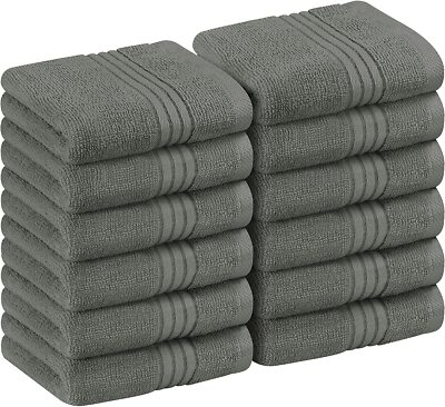 Washcloth Towels Set Pack of 12 Towel Premium Cotton 600 GSM 12x12'' Utopia Towel