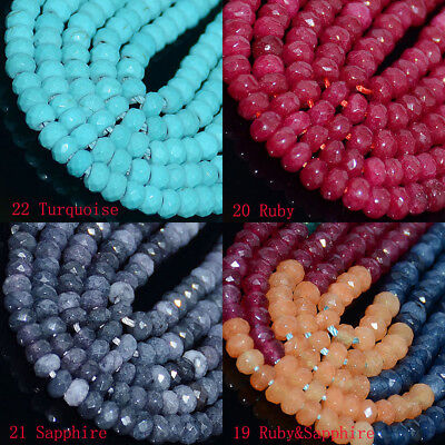 2x4mm Natural Faceted Multi-Color Gemstone Rondelle Abacus Loose Beads 15" AAA