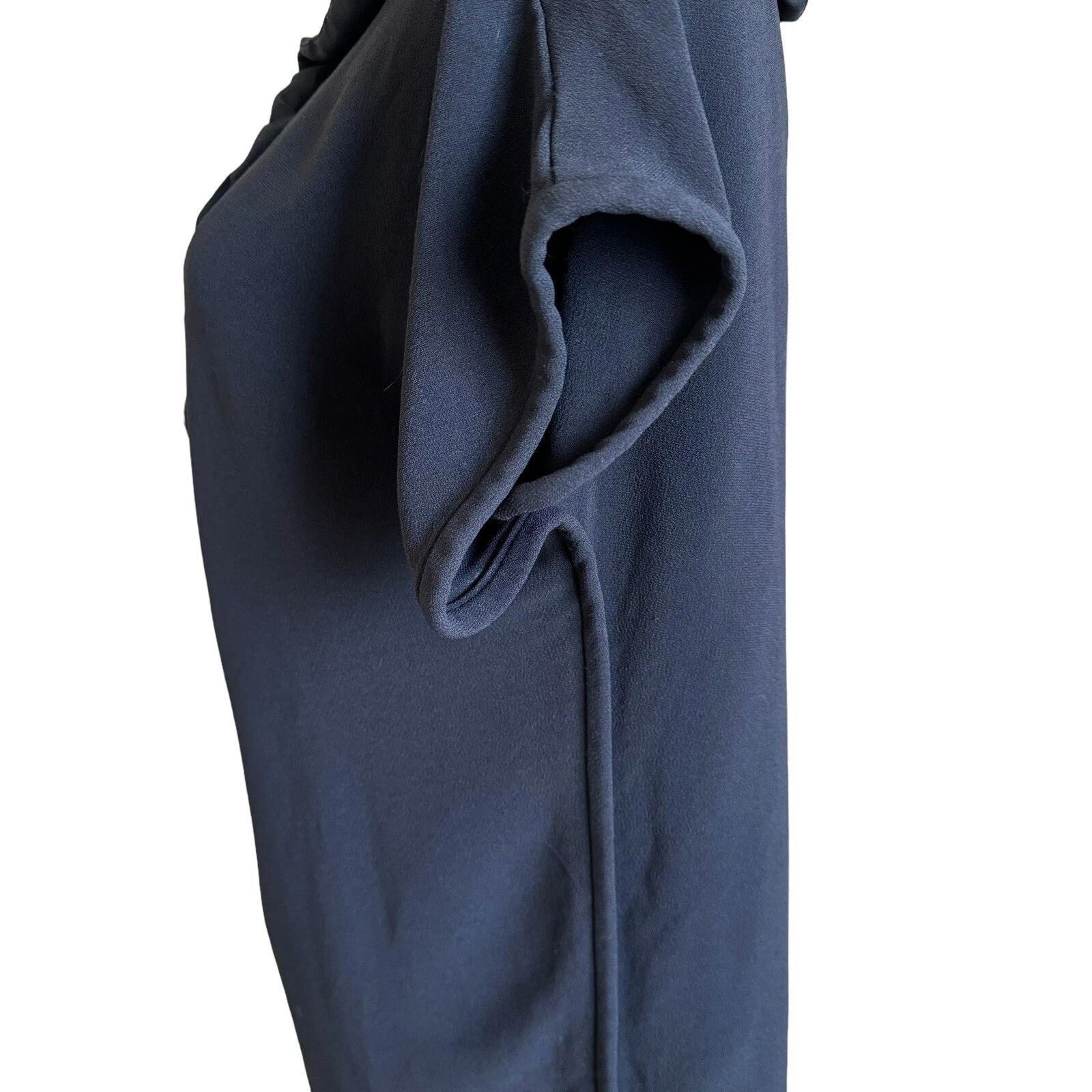 Mini abito Miu Miu nero crepe cravatte finiture arricciate taglia 40